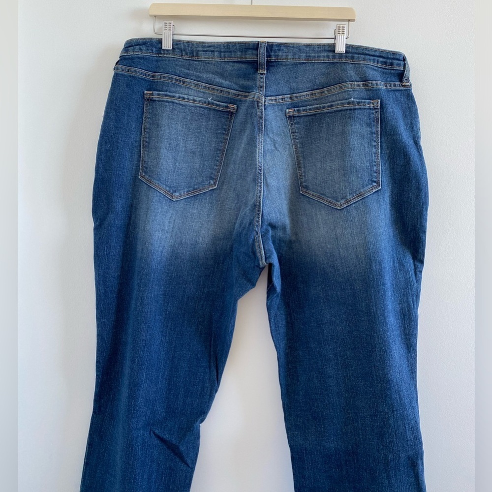 Old Navy Blue Boyfriend Straight Cropped Cuffed Hem Jeans Size 18 NEW - Picture 9 of 10